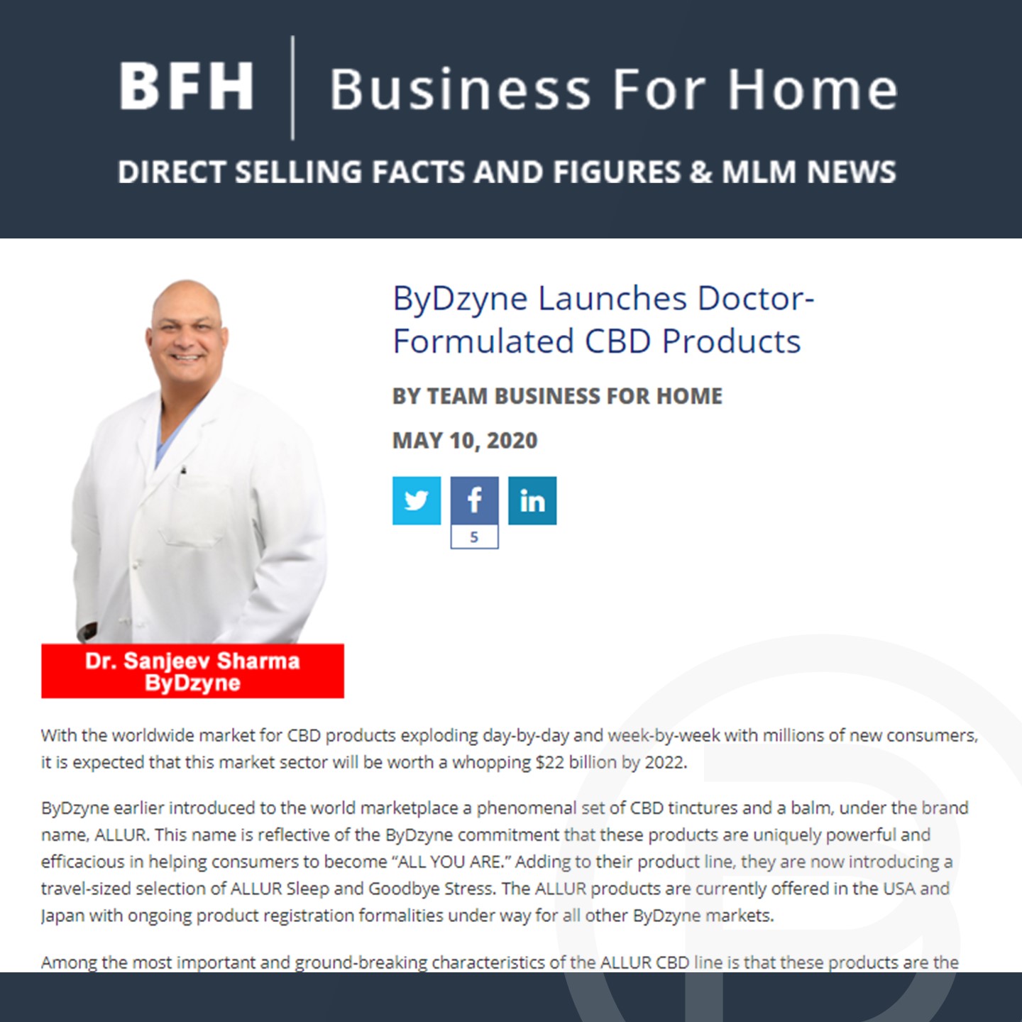 BFH: ByDzyne Launches Doctor-Formulated CBD Products