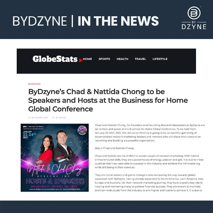 In the News: ByDzyne’s Chad & Nattida Chong to be Speakers and Hosts at the BFH Conference