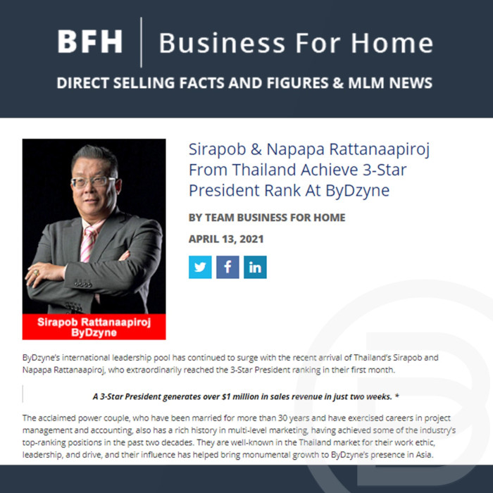 BFH: Sirapob & Napapa Rattanaapiroj From Thailand Achieve 3-Star President Rank At ByDzyne