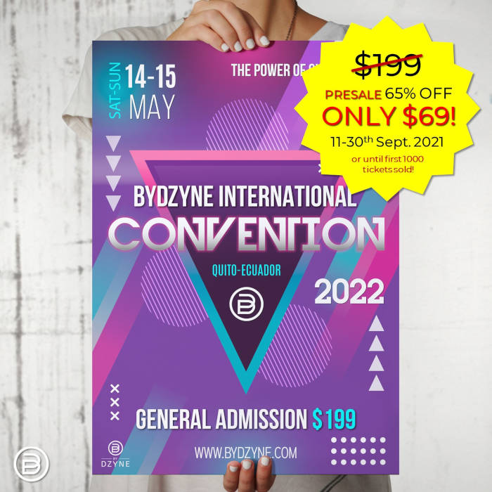 Ticket presale for ByDzyne International Convention 2022 (11-30 September)