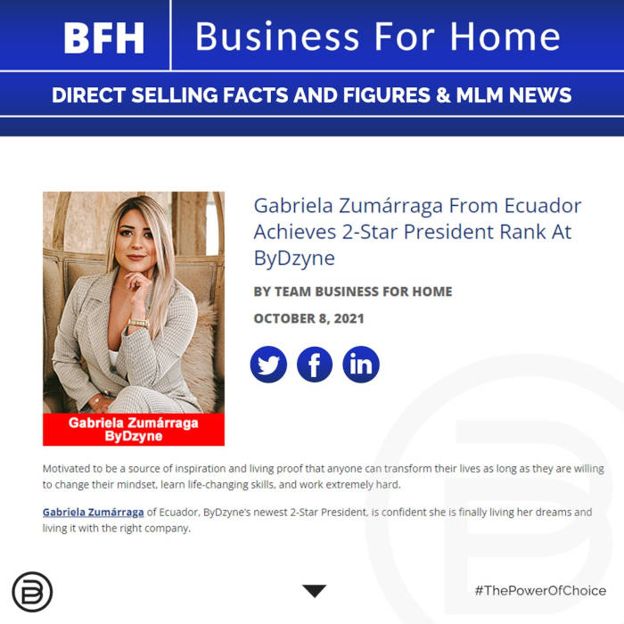 BFH: Gabriela Zumárraga From Ecuador Achieves 2-Star President Rank At ByDzyne