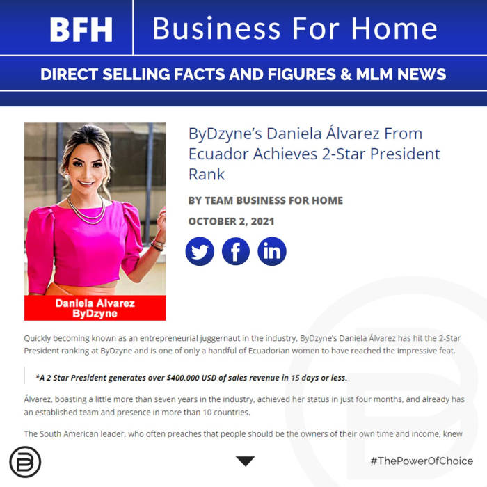 BFH: ByDzyne’s Daniela Alvarez From Ecuador Achieves 2-Star President Rank