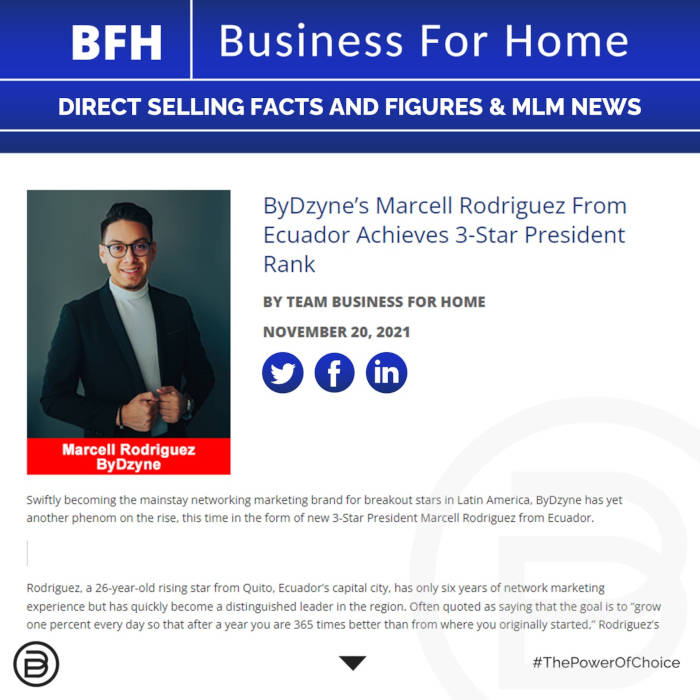 BFH: ByDzyne’s Marcell Rodriguez From Ecuador Achieves 3-Star President Rank