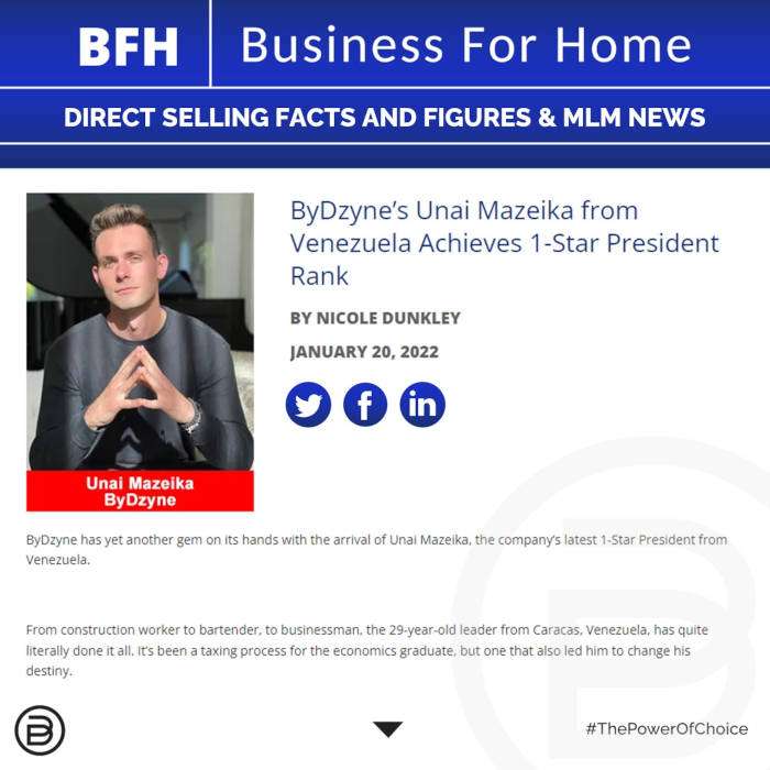 BFH: ByDzyne’s Unai Mazeika from Venezuela Achieves 1-Star President Rank