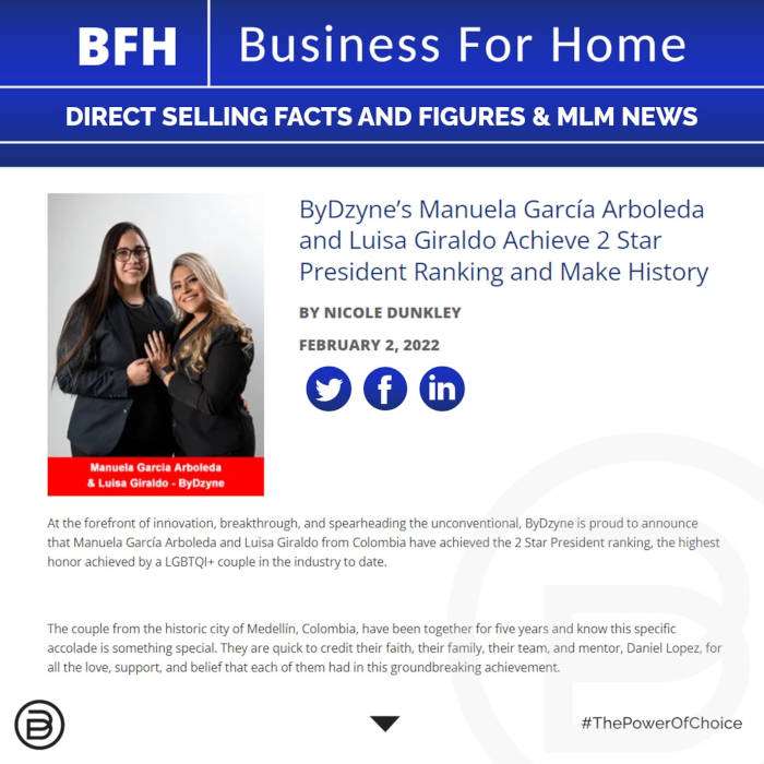BFH: ByDzyne’s Manuela García Arboleda and Luisa Giraldo Achieve 2 Star President Ranking