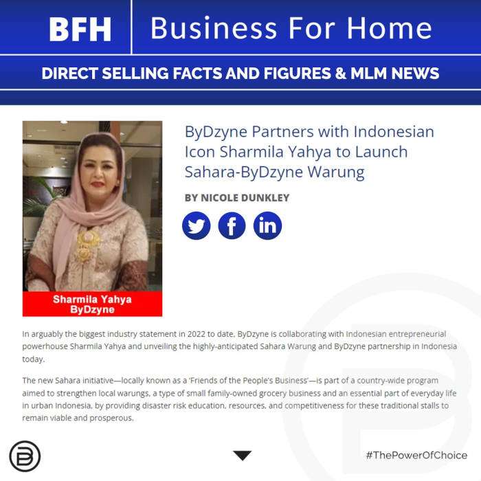 BFH: ByDzyne Partners with Indonesian Icon Sharmila Yahya to Launch Sahara-ByDzyne Warung