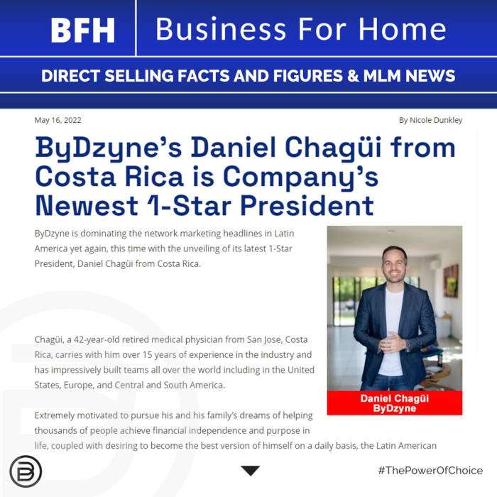 BFH: ByDzyne’s Daniel Chagüi from Costa Rica is Company’s Newest 1-Star President