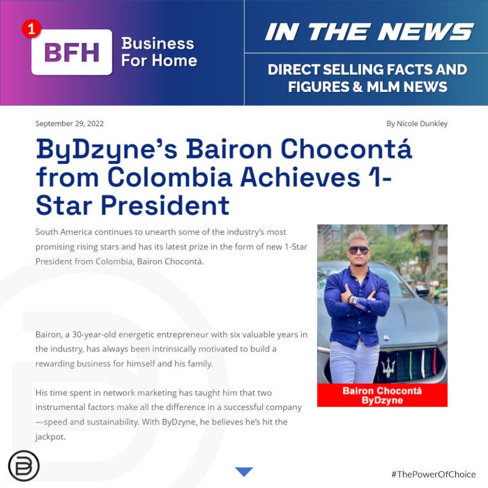 BFH: ByDzyne’s Bairon Chocontá from Colombia Achieves 1-Star President
