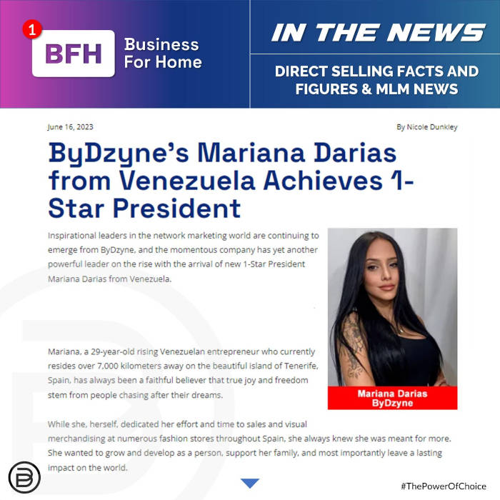 BFH: ByDzyne’s Mariana Darias from Venezuela Achieves 1-Star President