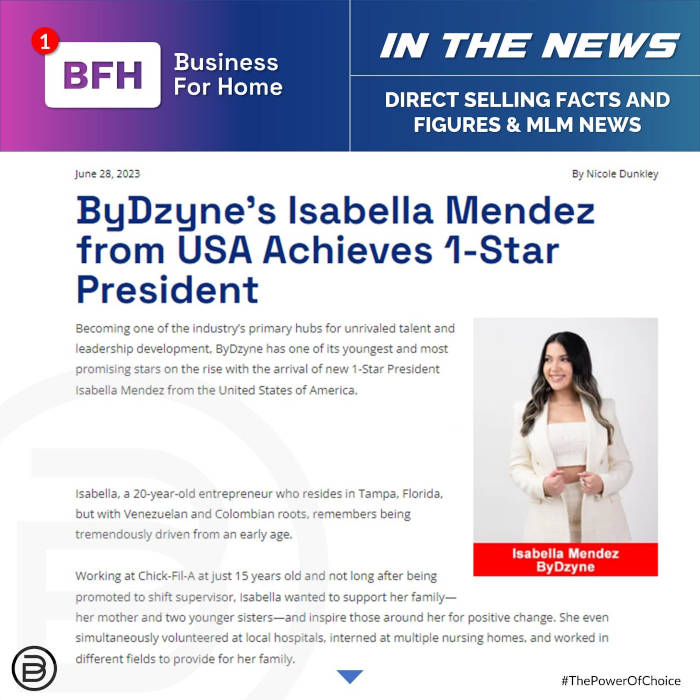 BFH: ByDzyne’s Isabella Mendez from USA Achieves 1-Star President